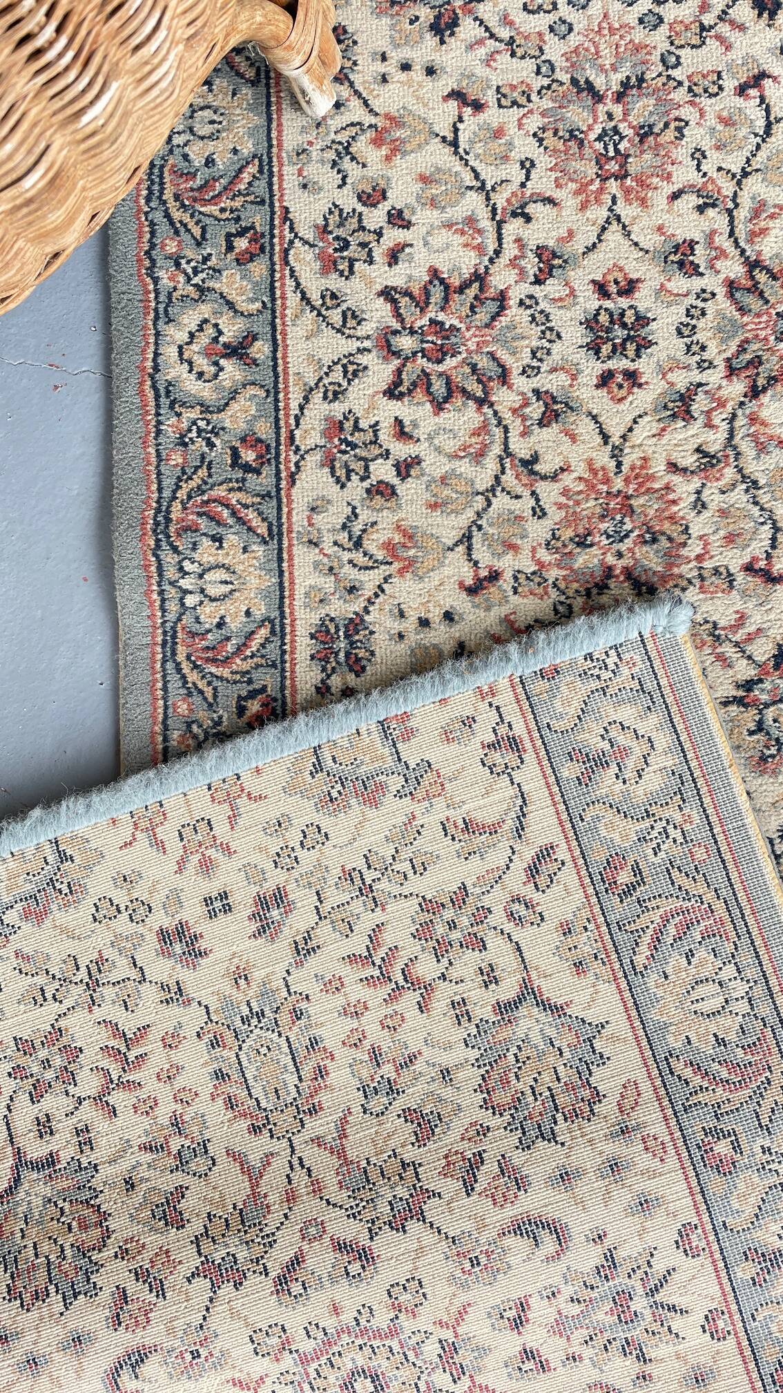 Vintage Beige Grey-Blue Runner Rug
