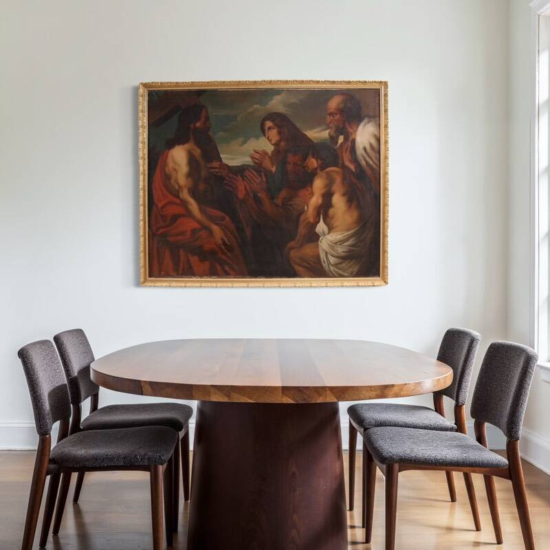 Great 19th-century Flemish painting, Christ Forgiving Penitent Sinners