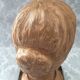Bust in raw earth of atelier bust face of woman signed j.c.g.