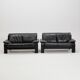 Postmodern German brutalist lounge sofa by Rolf Benz for Musterring, 1990s, set of 2