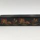 Russian papier-mâché, black, troika decoration, signed - 20th century