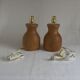 Pair of turned wooden bedside lamp legs
