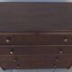 Antique chest of drawers from the 50s with 5 curved drawers, vintage old-style assembly and brass knobs
