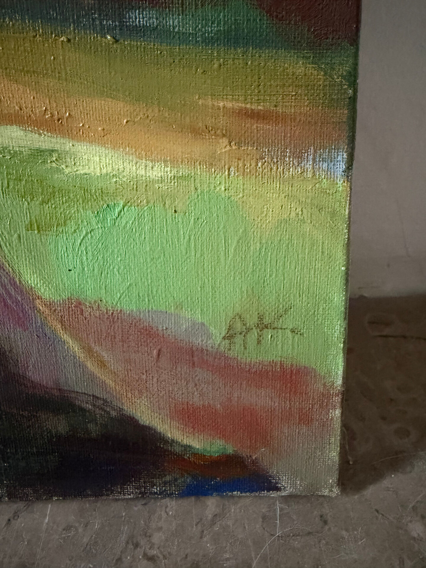 The house in the woods, oil on canvas.