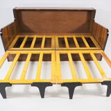 Art deco walnut sofa bed 1960s