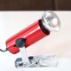 Targetti Sankey red clip-on spotlight, 1970s