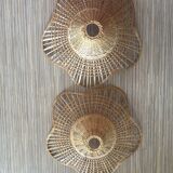 Set of 2 sudpendions in wicker and rattan