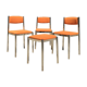 Ensemble 3 chaises acier chromé avec 1 tabouret 70’s