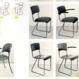 Industrial vintage Chairs Willem Hendrik Gispen for Gispen 1950s, Set of 2