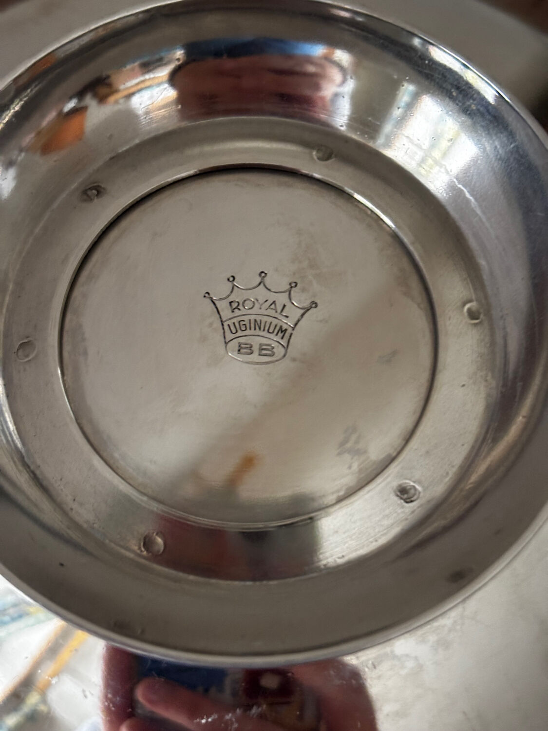 Joli vide poche vintage en inox Royal Uginium bb