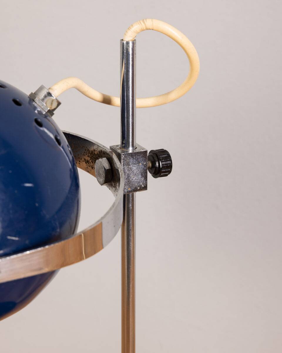 Vintage Blue Table Lamps 70s mod "Eye Ball" Design Goffredo Reggiani