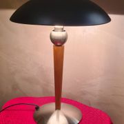 matt black liner desk lamp in wood and metal 49x32 electric ok