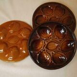 Set of 6 Vintage French Majolica Oyster Plates by St Clements France
