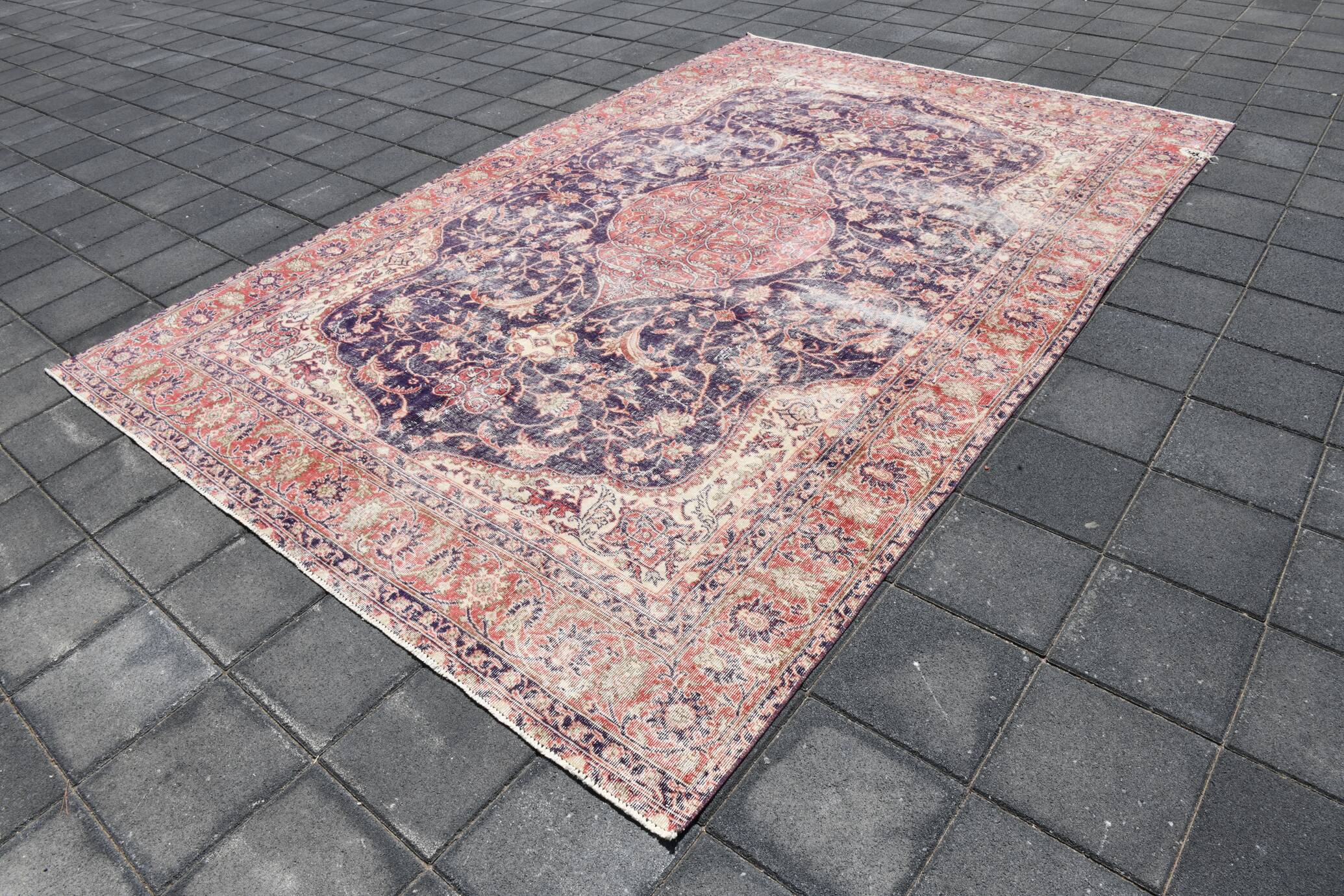 Navy Blue Orientel Style Vintage Persian Rug, 228x338 Cm