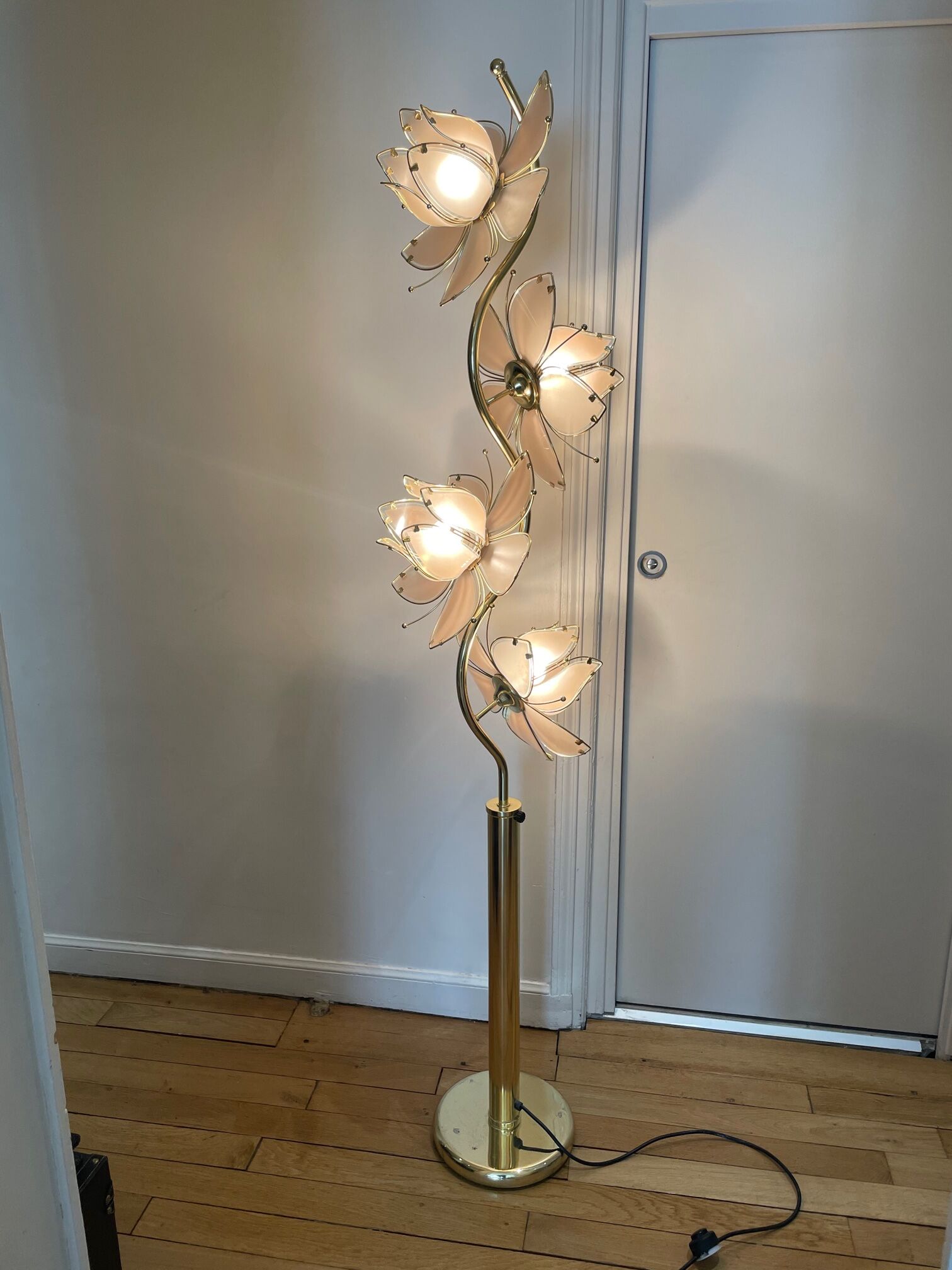 Italian lotus flower floor lamp