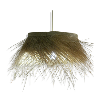 Hanging lamp in vegetable fibre chandelier in palm straw