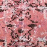 pink overdye turkish vintage carpet  , pink vintage distressed vintage rug.