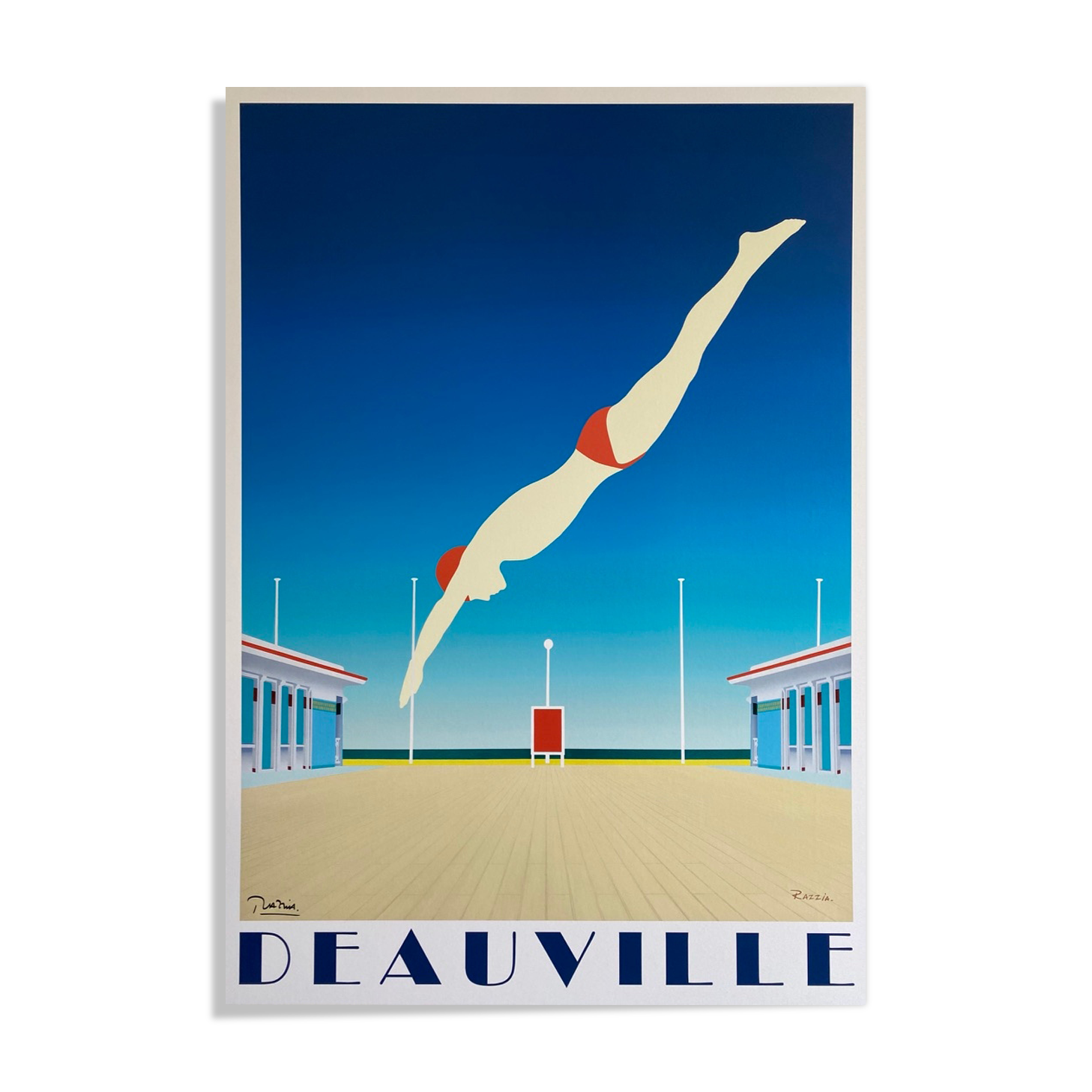 Poster Deauville Large Format - Razzia - 1982 - Signed by the artist - On linen