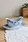 Antique faience sauceboat Sarreguemines U&C model Mimosa blue
