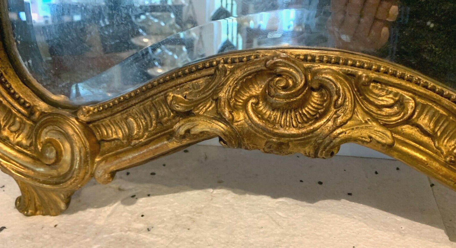 Mirror rocaille style Louis XV in wood and gilded stucco XX century