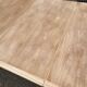 Extendable dining table in solid elm, Maison Regain brutalist 70s.