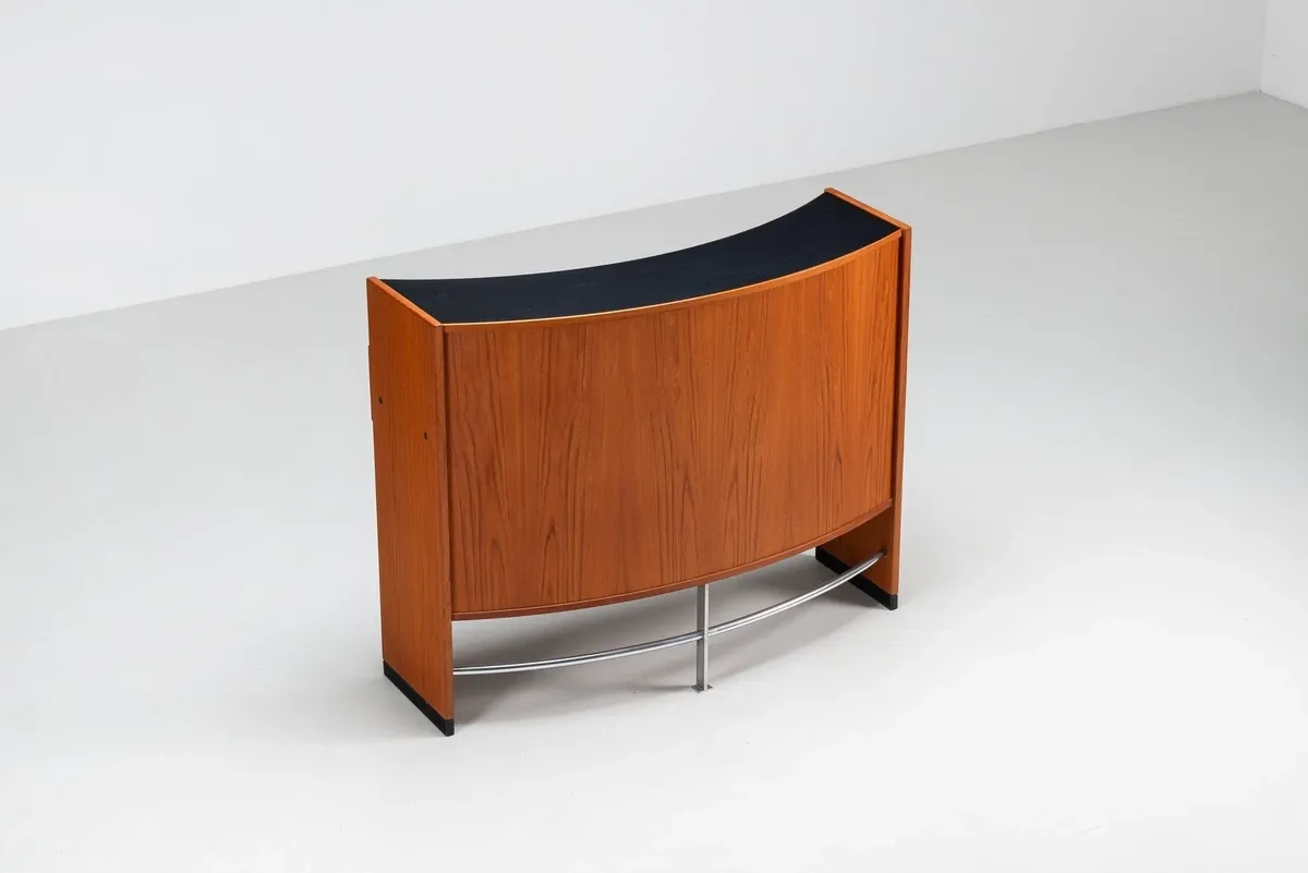 Erik Buch boomerang dry bar set in teak Dyrlund Denmark 1960