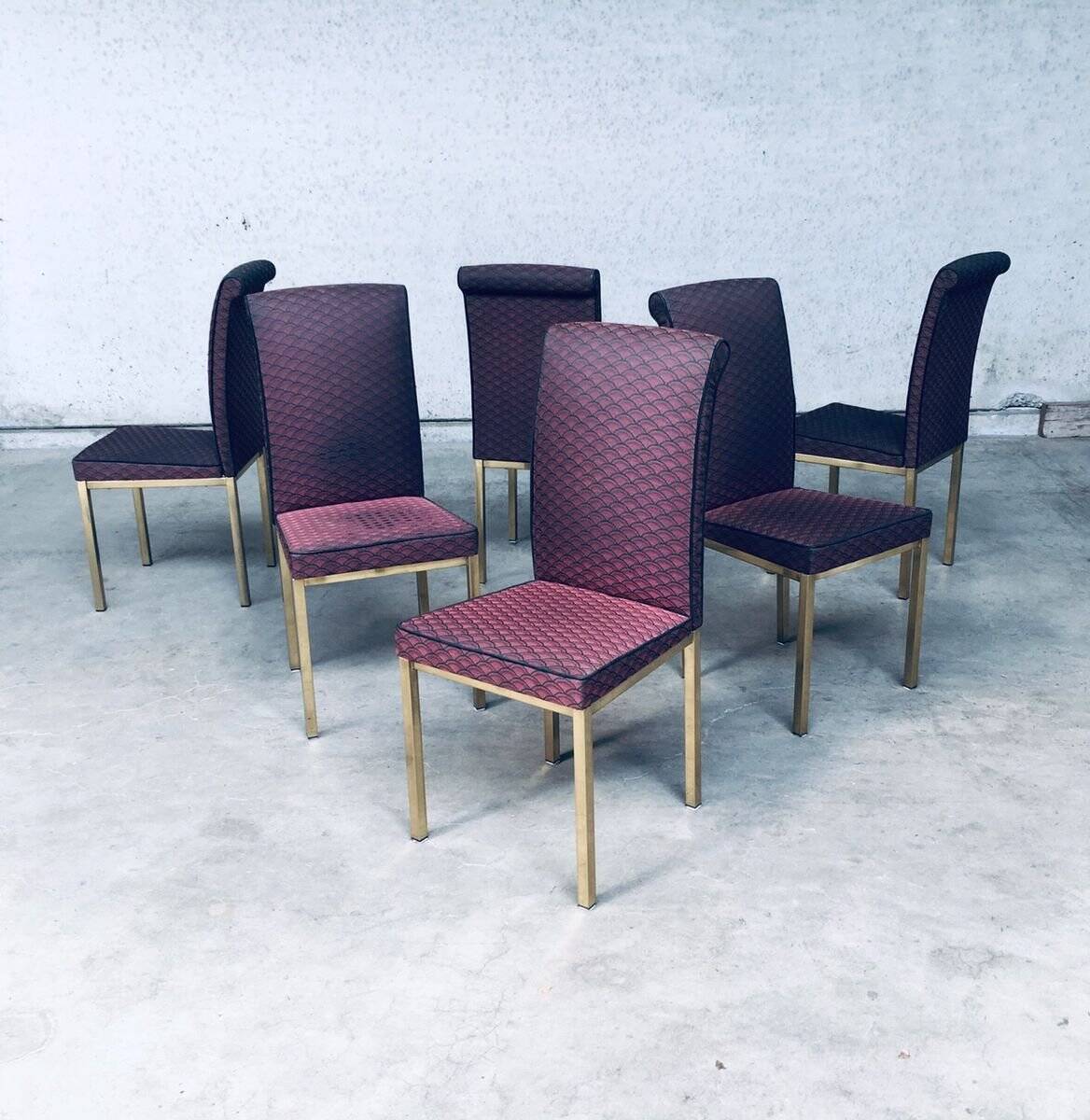 Hollywood Regency Style Design Dining Chair, 1970s, Belgium, Set of 6