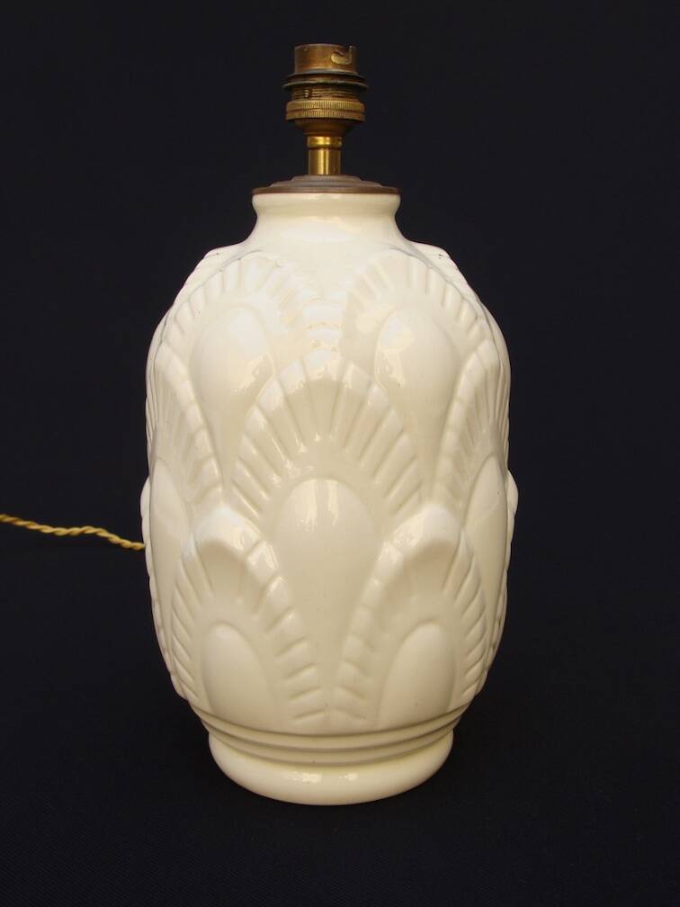 Boch cracked ceramic Art Deco lamp