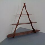Mid-Century Triangular Teak Wall Shelf, Germany, 1960s