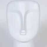 Pair of lamps in white and matt opaline, twentieth century