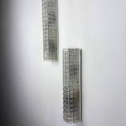 Pair of Lucite tube wall sconces by Geru Leuchten, frosted effect, Germany 1970s