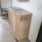 Art Deco sideboard with gray marble