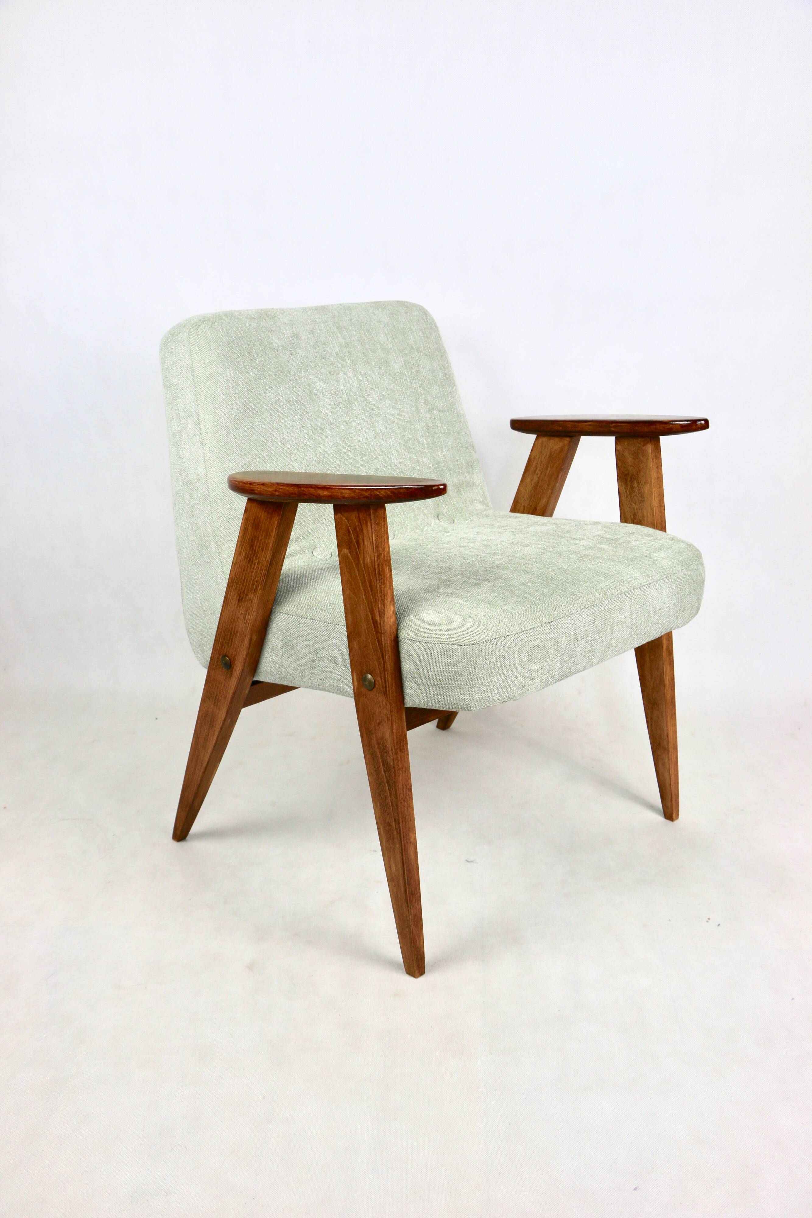 Fauteuil vintage Chierowski 366, années 1970, vert clair