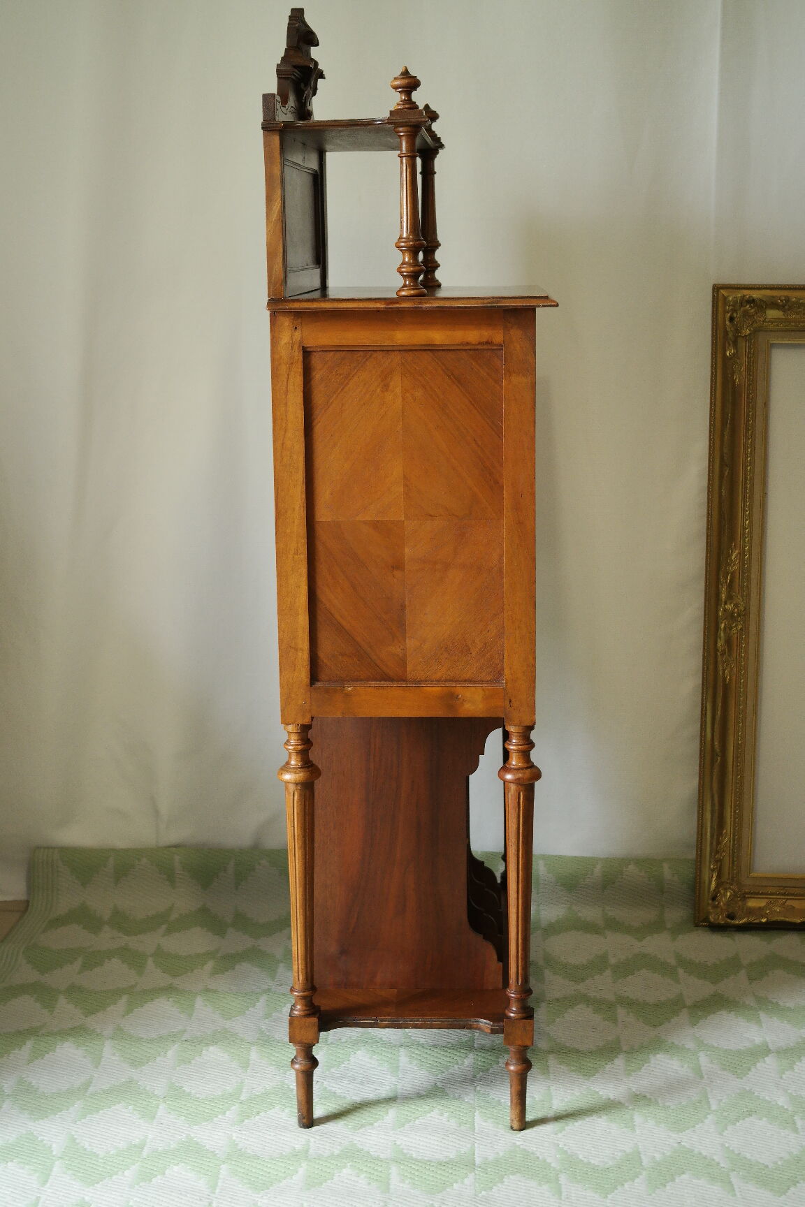 Louis XVI style music cabinet in walnut, 20th century.