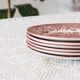 6 assiettes vintage EIT England rouges
