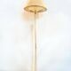 Brass and glass floor lamp by Tomaso Buzzi, Italy, 1950s.