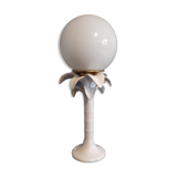 Italian white ceramic palm lamp and opaline globe