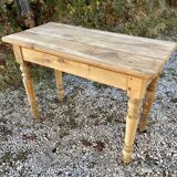 19th century bistro table in rustic stripped walnut
