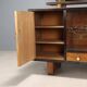 Vintage walnut veneer sideboard with mirror, Italy 1960s
