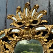 Louis XV style mirror with parecloses in gilded wood, early 19th century, Empire A