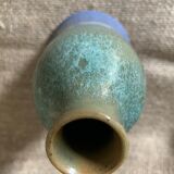 Vase in blue enamelled sandstone sign