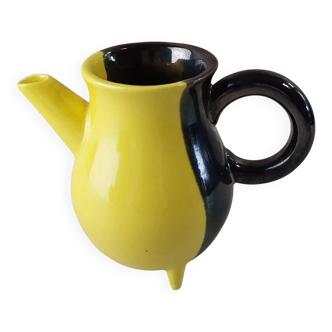 Ancien pot à lait, en céramique bicolore, Luc Lucchesi, de Vallauris
