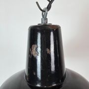 Industrial Black Enamel Factory Pendant Lamp, 1950s
