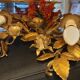 Pair of gold metal wall lights
