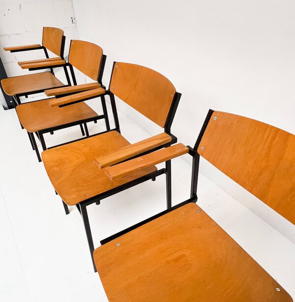 6 chaises empilables par Gijs van der Sluis, 1970