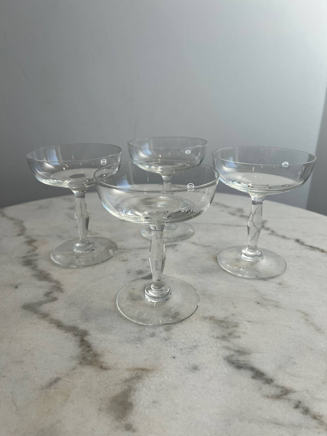 Set of 4 vintage stemmed glasses