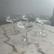 Set of 4 vintage stemmed glasses