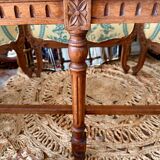 Piano bench seat in cane