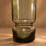 Vintage service in olive green tinted glass, Czechoslovakia, circa 1970.