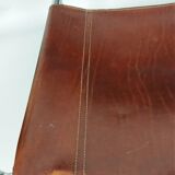 Pair of armchairs chromed metal and leather, 60 years